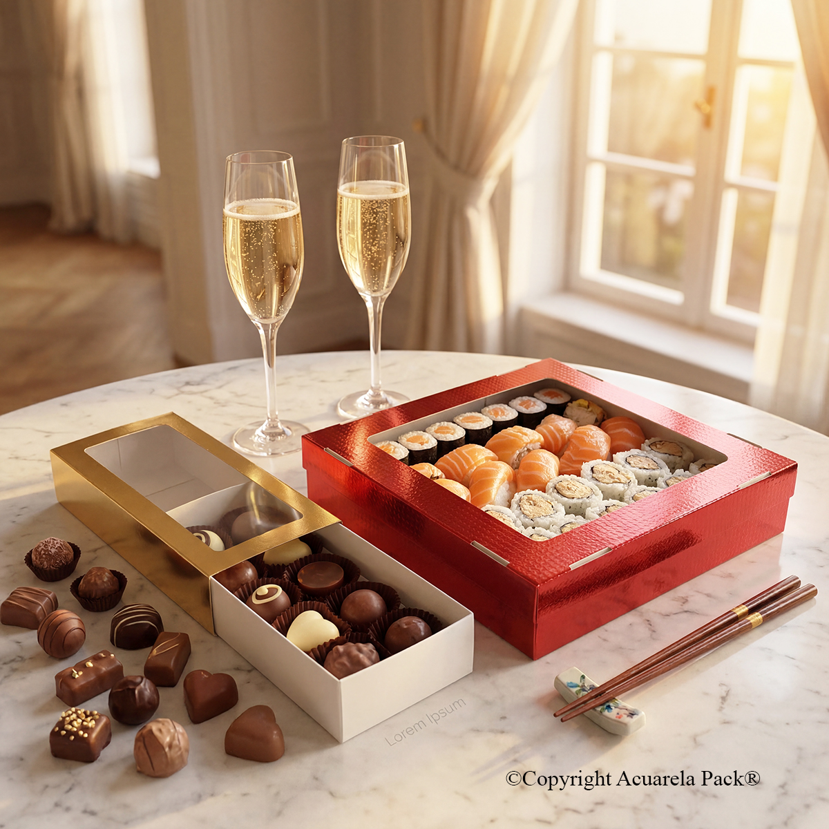 Estuches para Chocolates y Sushi